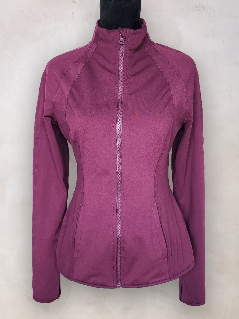 Yogalicious Plum Berry Full Zip Athletic Track Jacket Thumbholes Medium